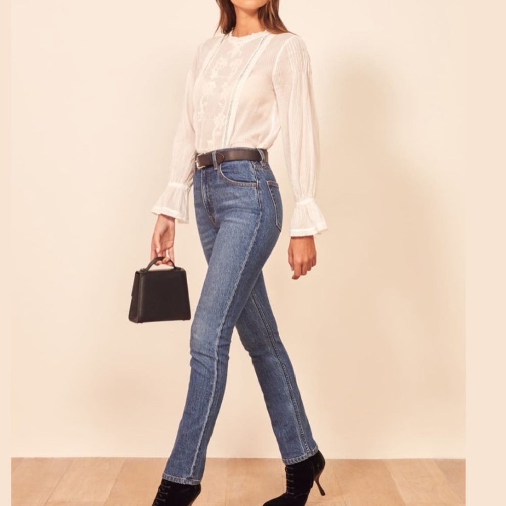 REFORMATION | Liza High Straight Jeans Palermo Wash  Size 28